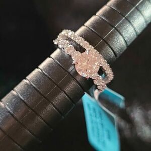 2.34CTW VVSD Size 6 Moissanite Wedding Set in .925 Sterling Silver